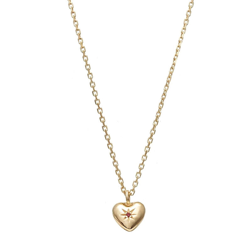 Silk & Steel Petite Puffed Heart Necklace image number 0